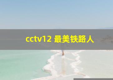 cctv12 最美铁路人